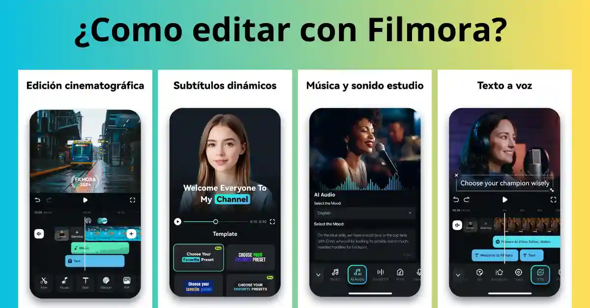 Filmora 14: Guía Completa para Editar Videos Fácilmente", destacando funciones clave y tutoriales prácticos de edición