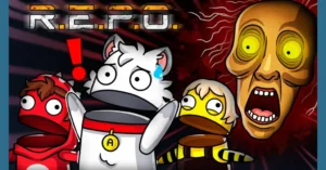 Portada de R.E.P.O con un ambiente oscuro y aterrador