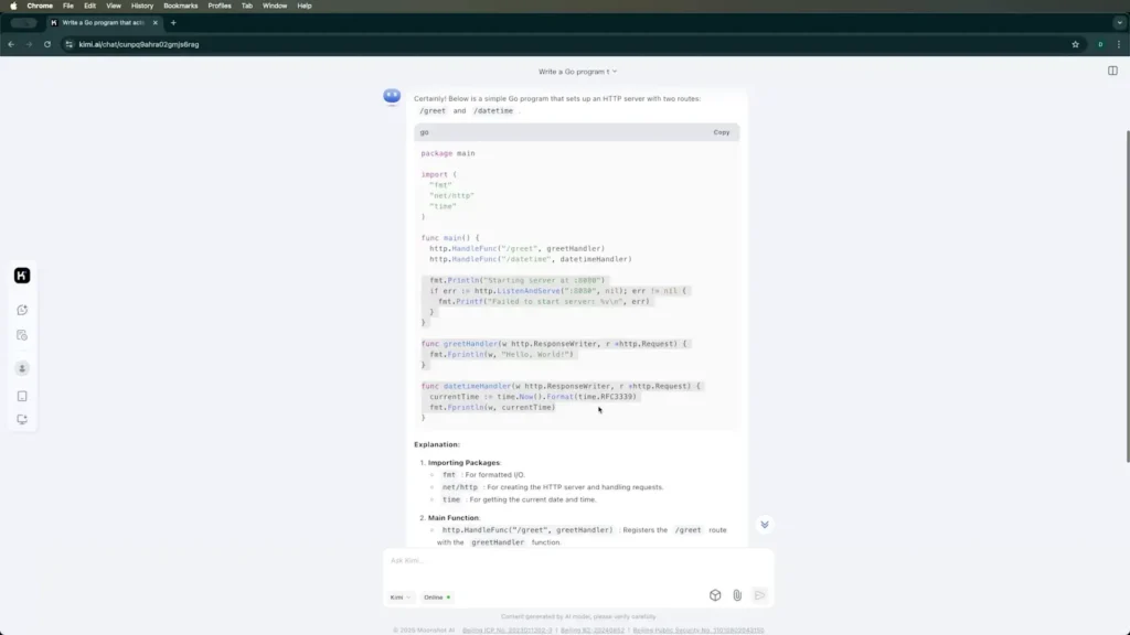 Descubre Kimi AI: La Guía Definitiva para Sacarle el Mejor Provecho 5 Imagen que muestra a Kimi AI escribiendo código en distintos lenguajes de programación, destacando su utilidad en desarrollo web, automatización y análisis de datos