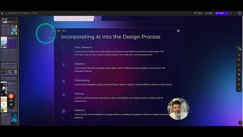 Gamma IA: La Revolución en Presentaciones con Inteligencia Artificial 3 Imagen ilustrativa del uso de notas en una presentación, mostrando una estructura clara y efectiva. Aprende a crear notas estratégicas que te ayuden a comunicar ideas con confianza, mantener el flujo y captar la atención de tu audiencia