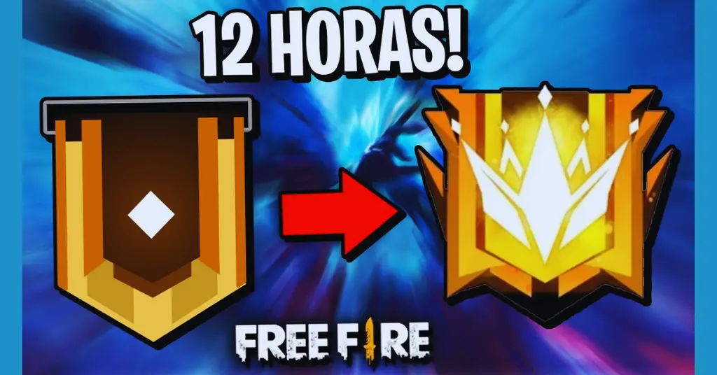 Imagen de un jugador en Free Fire alcanzando el rango Gran Maestro con estadísticas y medallas destacadas en pantalla