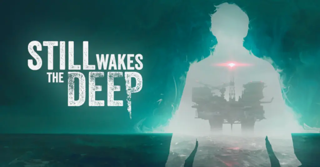 Still Wakes the Deep: Una Inmersión en el Terror Escocés 7 Imagen atmosférica de una plataforma petrolera en medio del Mar del Norte, envuelta en niebla y oscuridad, como se ve en Still Wakes the Deep