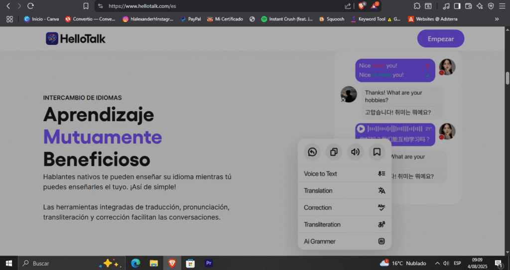 Hello Talk: El Secreto Mejor Guardado Para Aprender Idiomas 3 representando a usuarios de diferentes países interactuando mediante una app de intercambio de idiomas